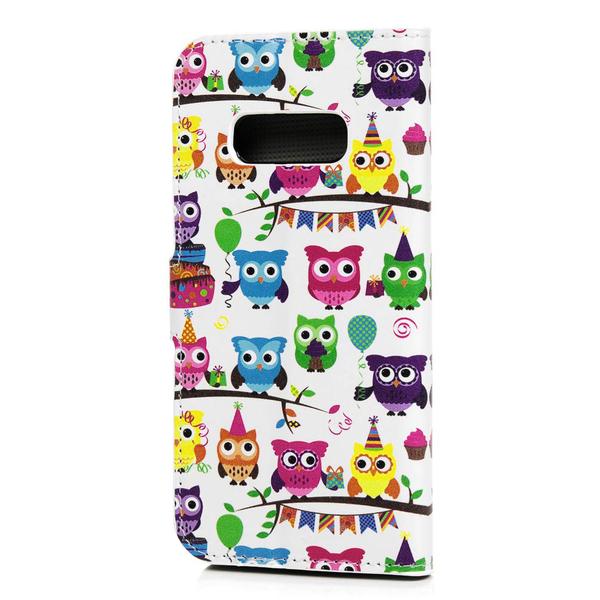 Lompakkokotelo Samsung Galaxy S10e - Pöllöt Juhlissa