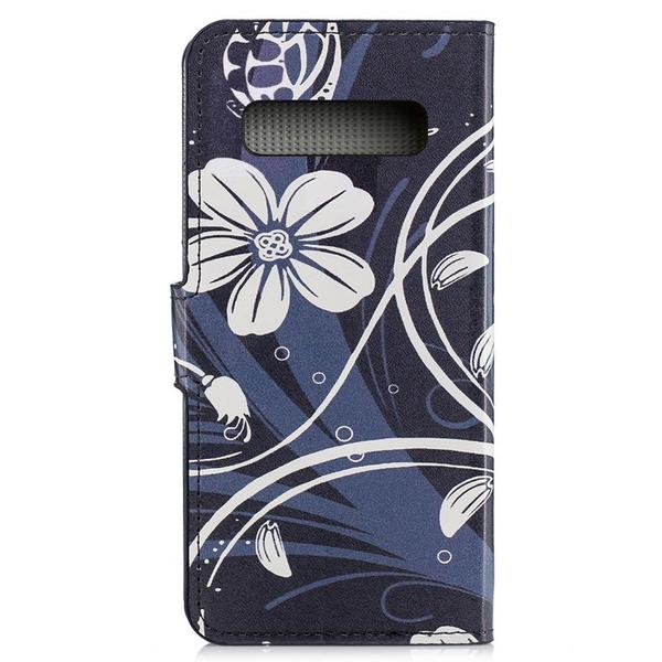 Pung Etui Samsung Galaxy S10 Plus - Sort med Blomster