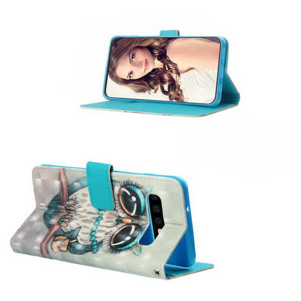 Lompakkokotelo Samsung Galaxy S10 – Koristeellinen pöllö