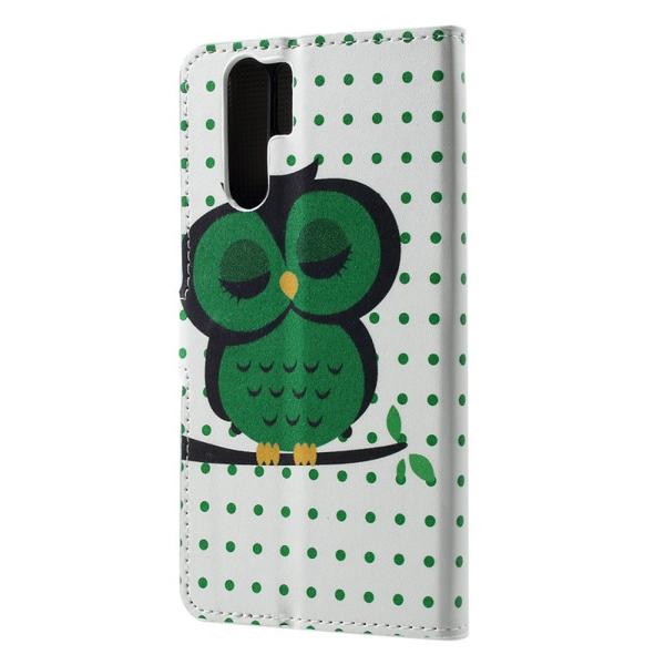 Lompakkokotelo Huawei P30 Pro - Pilkullinen Pöllöllä