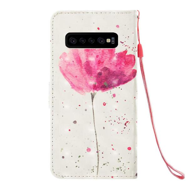 Pung Etui Samsung Galaxy S10 Plus – Rosa Blomst