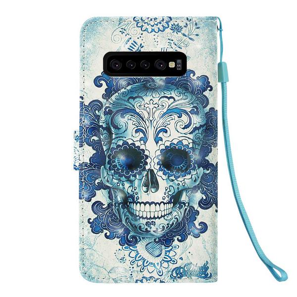 Lompakkokotelo Samsung Galaxy S10 Plus – Pääkallo