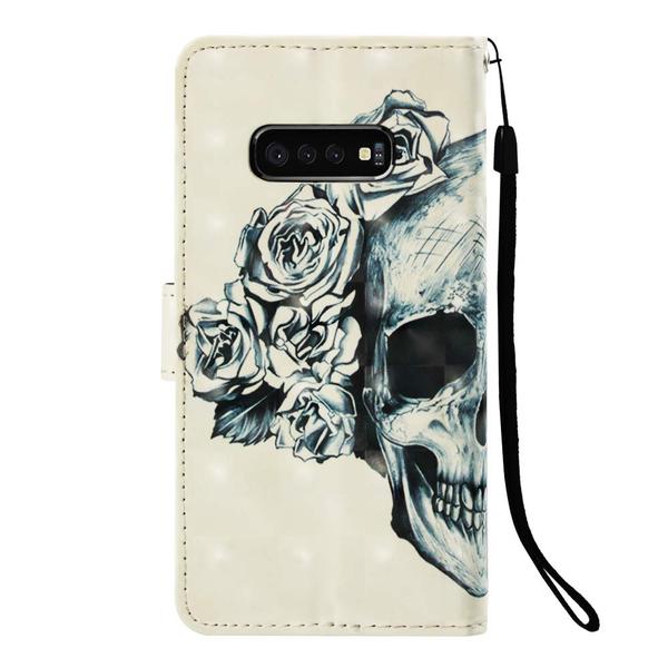 Pung Etui Samsung Galaxy S10e – Dødningehoved / Roser