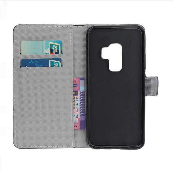 Pung Etui Samsung Galaxy S9 Plus - Sort med Sommerfugle