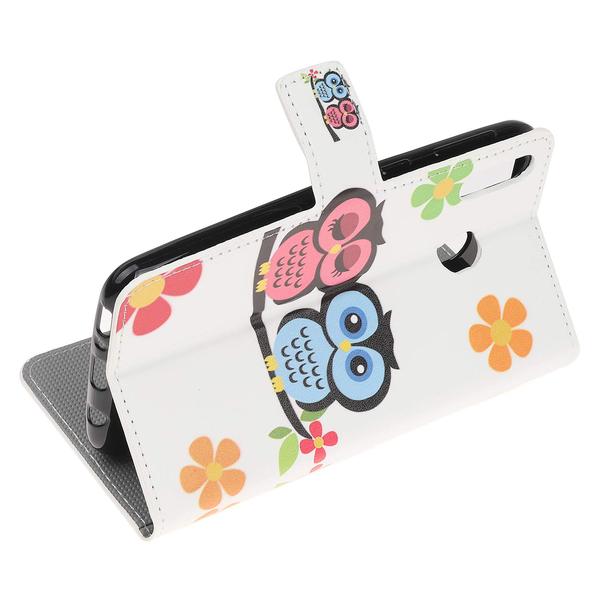 Pung Etui Samsung Galaxy A40 - Ugler & Blomster