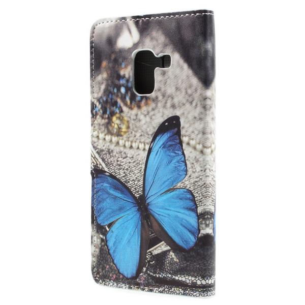 Lompakkokotelo Samsung Galaxy A8 (2018) – Sininen Perhonen