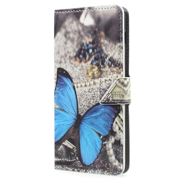 Lompakkokotelo Samsung Galaxy A8 (2018) – Sininen Perhonen