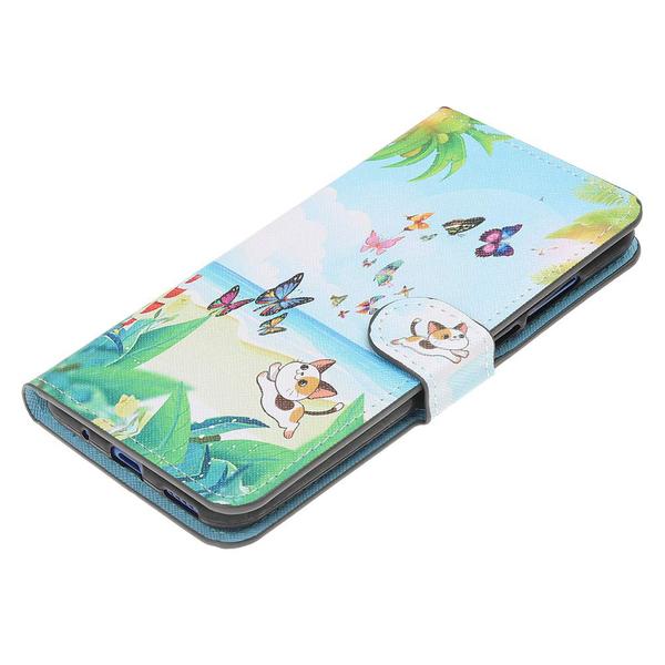 Lompakkokotelo Huawei P30 – Kissa & Perhoset