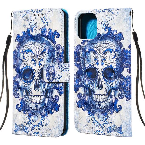 Lompakkokotelo Apple iPhone 11 – Pääkallo