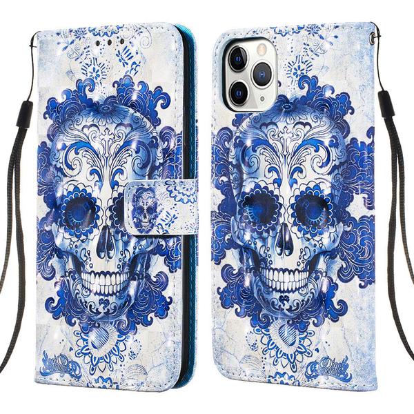 Lompakkokotelo Apple iPhone 11 Pro – Pääkallo
