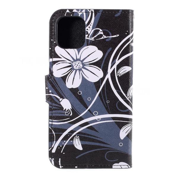 Pung Etui Apple iPhone 11 Pro Max - Sort med Blomster