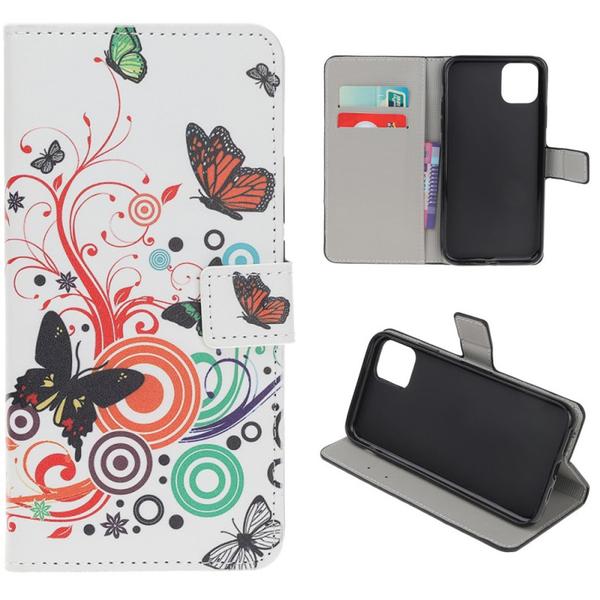 Pung Etui Apple iPhone 11 Pro Max - Hvid med Sommerfugle