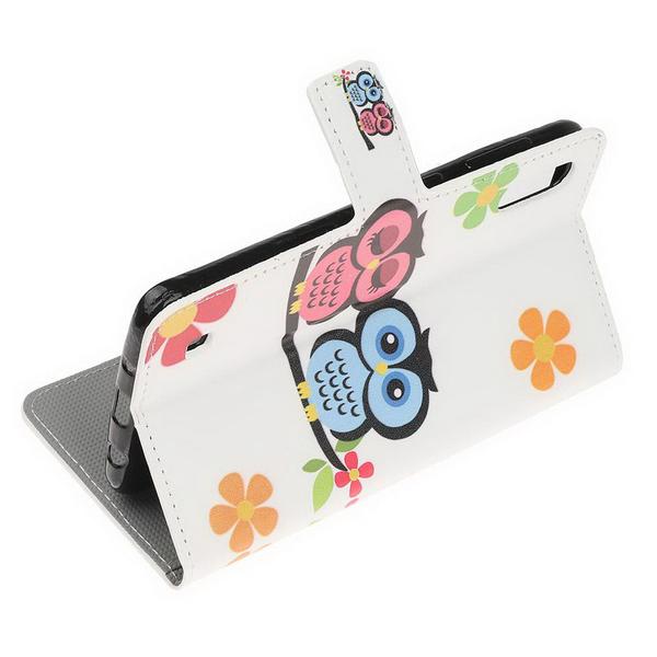 Pung Etui Samsung Galaxy A10 - Ugler & Blomster