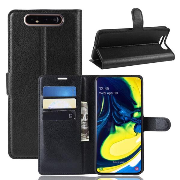 Lompakkokotelo Samsung Galaxy A80 - Musta