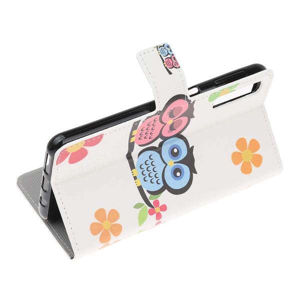 Pung Etui Samsung Galaxy A70 - Ugler & Blomster
