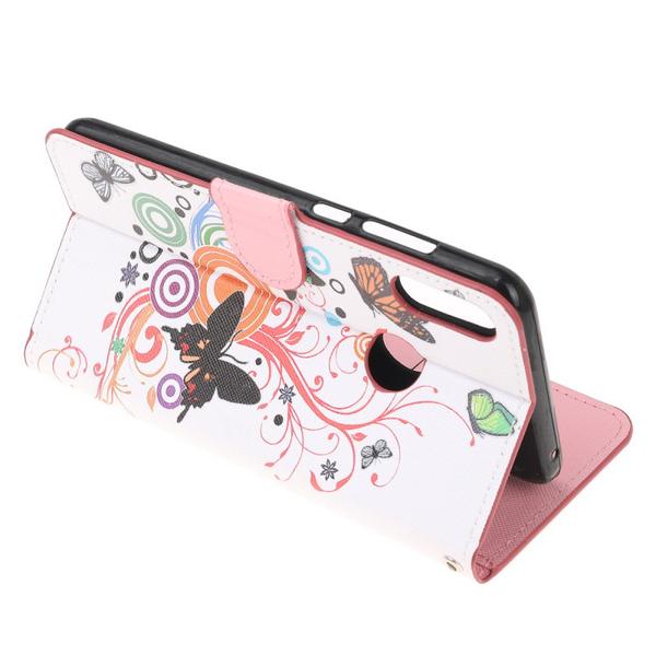 Lompakkokotelo Huawei Y6 2019 - Valkoinen perhosilla