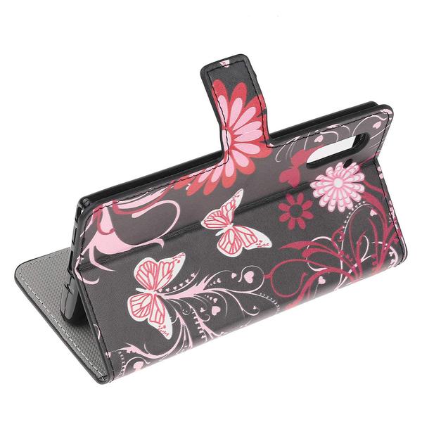 Pung Etui Samsung Galaxy Note 10 - Sort med Sommerfugle