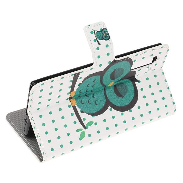 Lompakkokotelo Samsung Galaxy Note 10 - Pilkullinen Pöllöllä
