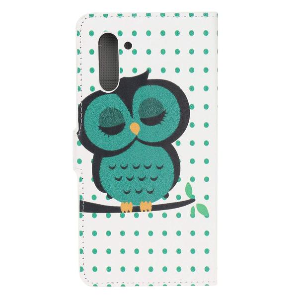 Lompakkokotelo Samsung Galaxy Note 10 - Pilkullinen Pöllöllä