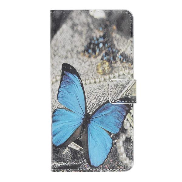 Pung Etui Samsung Galaxy Note 10 - Blå Sommerfugl