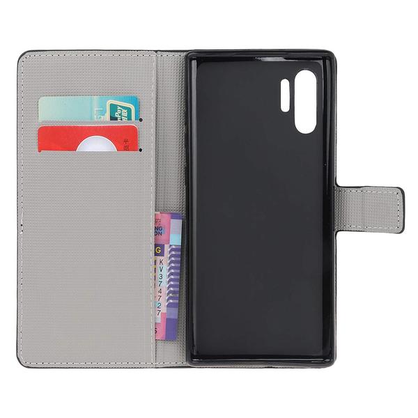 Pung Etui Samsung Galaxy Note 10 Plus - Sort med Sommerfugle