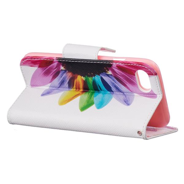 Pung Etui Apple iPhone 8 - Farverig Blomst