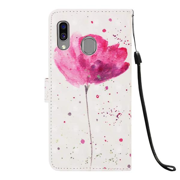 Pung Etui Samsung Galaxy A20e – Rosa Blomst