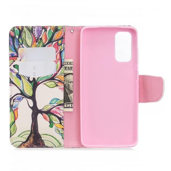 Pung Etui Samsung Galaxy S20 - Farverigt Træ