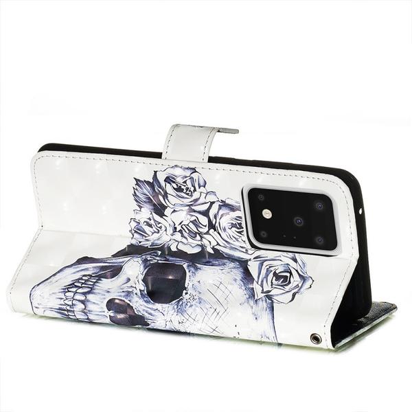 Pung Etui Samsung Galaxy S20 Ultra – Dødningehoved / Roser