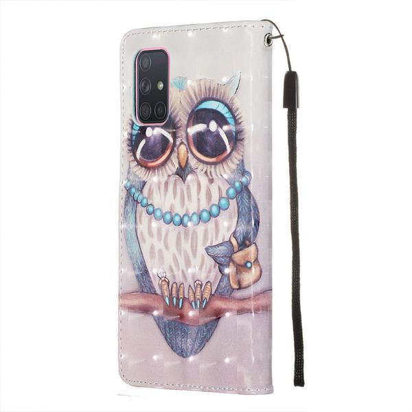 Pung Etui Samsung Galaxy A51 – Udsmykket Ugle