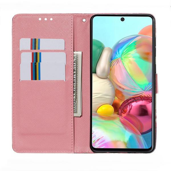 Pung Etui Samsung Galaxy A71 – Rosa Blomst