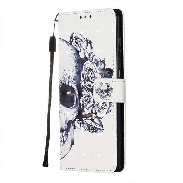 Pung Etui Samsung Galaxy A71 – Dødningehoved / Roser