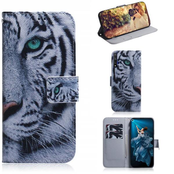Pung Etui Huawei Nova 5T - Hvid Tiger