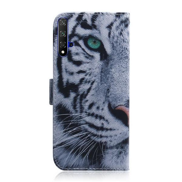 Pung Etui Huawei Nova 5T - Hvid Tiger