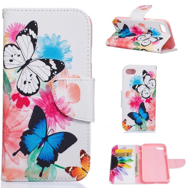 Pung Etui Apple iPhone 8 – Farverige Sommerfugle