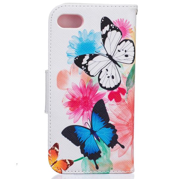 Pung Etui Apple iPhone 8 – Farverige Sommerfugle