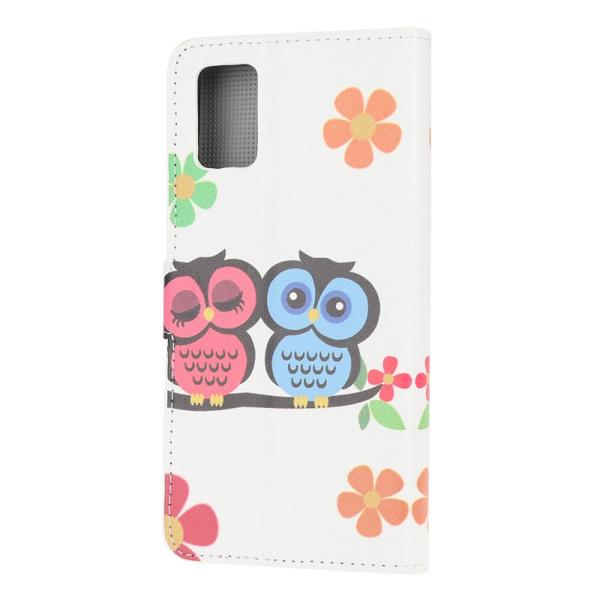 Pung Etui Samsung Galaxy A71 - Ugler & Blomster