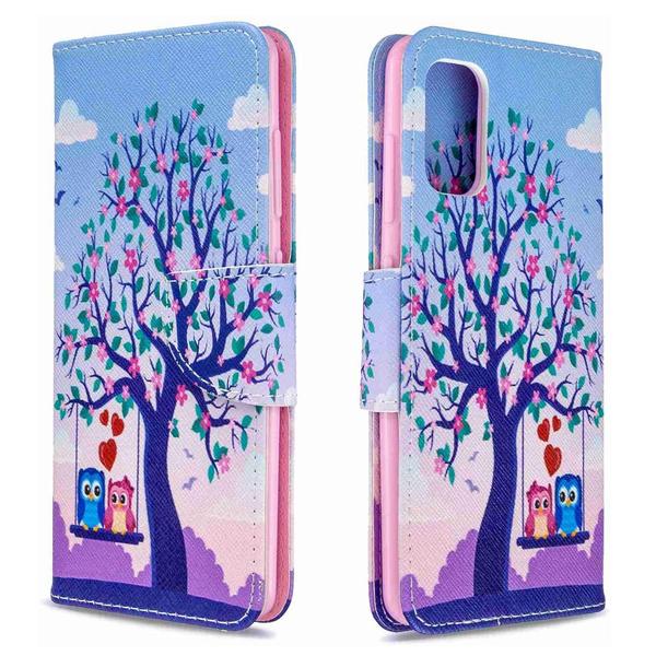 Lompakkokotelo Samsung Galaxy A41 - Pöllöt Keinussa