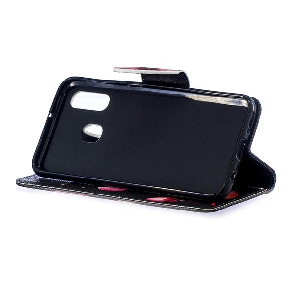 Pung Etui Samsung Galaxy A40 – Rosa Blomst