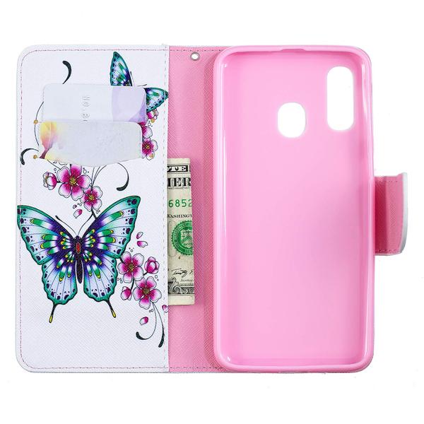 Pung Etui Samsung Galaxy A20e – Sommerfugle og Blomster