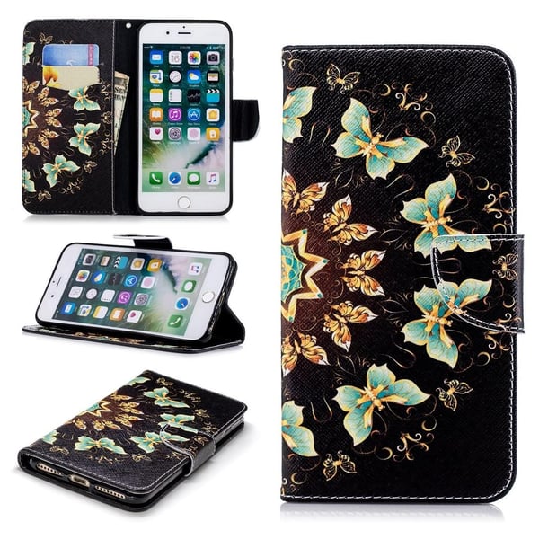 Pung Etui Apple iPhone 7 Plus – Sommerfugle I Cirkel
