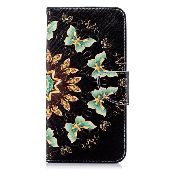 Lompakkokotelo Apple iPhone 8 Plus - Perhosia ympyrässä