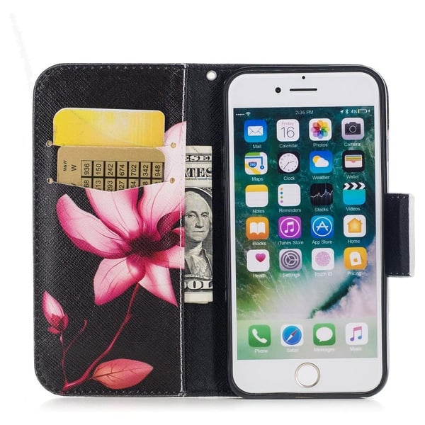 Lompakkokotelo Apple iPhone SE (2020) - Vaaleanpunainen Kukka