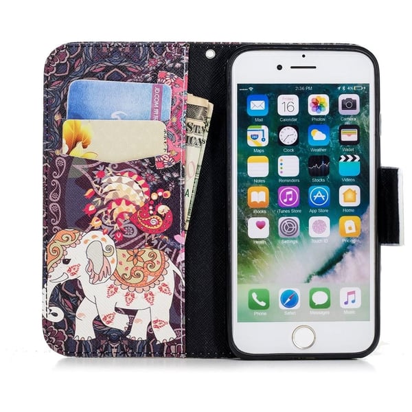 Lompakkokotelo Apple iPhone 8 – Intialainen / Elefantti
