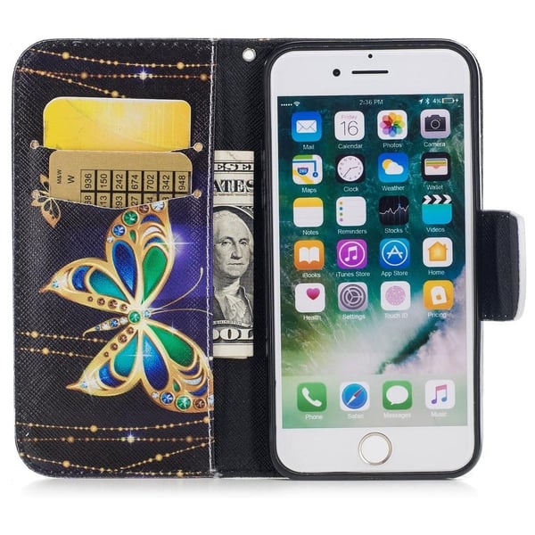 Pung Etui Apple iPhone 8 – Guldsommerfugl