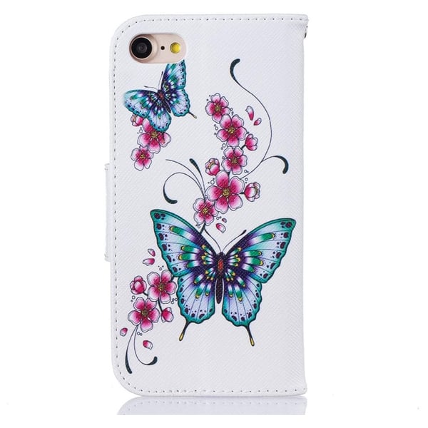Pung Etui Apple iPhone 8 – Sommerfugle og Blomster