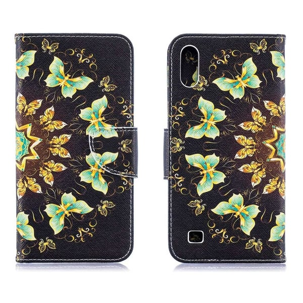 Lompakkokotelo Samsung Galaxy A10 – Perhosia ympyrässä