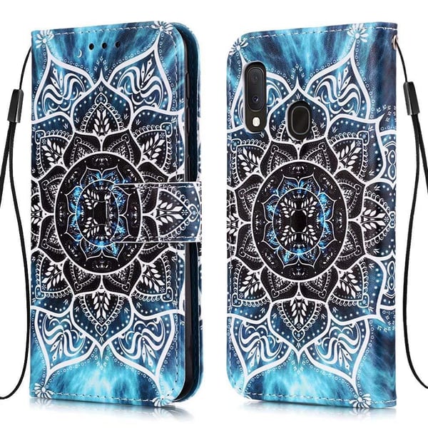 Pung Etui Samsung Galaxy A20e - Blå Mandala