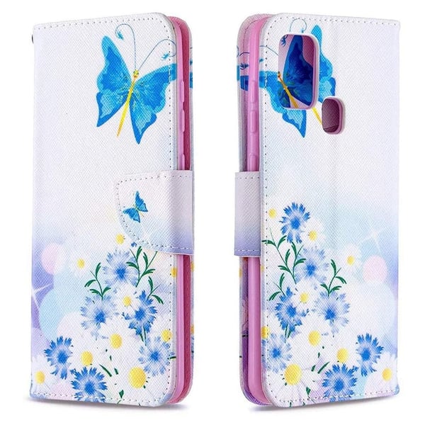 Pung Etui Samsung Galaxy A21s – Sommerfugle og Blomster