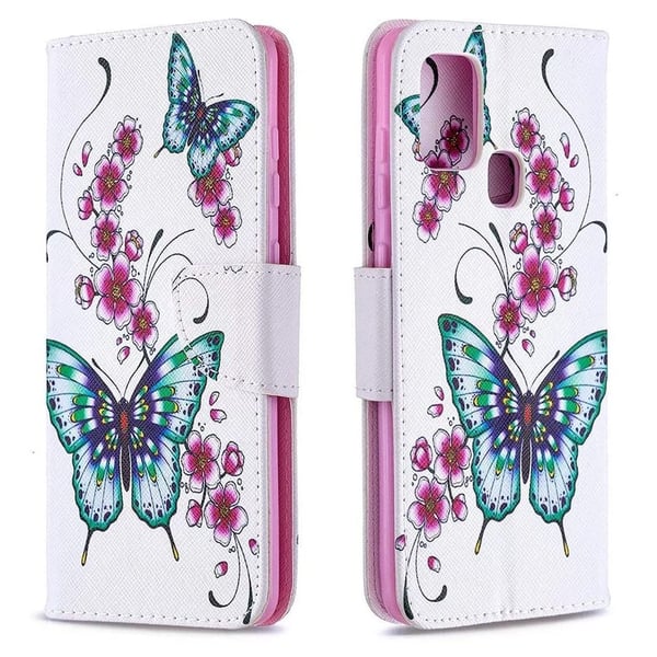 Pung Etui Samsung Galaxy A21s – Sommerfugle og Blomster